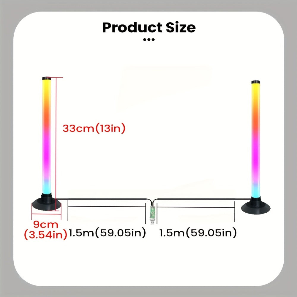RGBIC LED Light Bar Music Sync RGB Ambient Lighting USB Powered 64+ Modes 16 Million Colors App, for Home, Desk and Accent Lighting