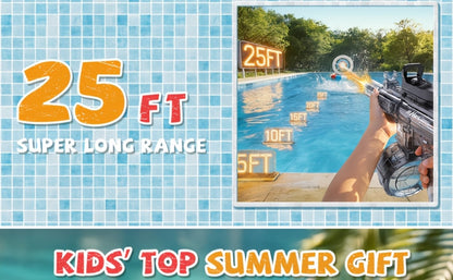 Two-Piece Electric Light-and-Sound Water Blaster Sets in 727 or 737 Models and Blue or Black Colors