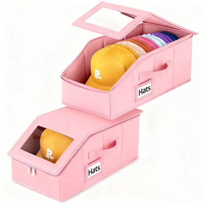 Hat Storage Box for Baseball Caps – Stackable Cap Organizer for Closet, Holds Up to 30 Caps, Freestanding Hat Boxes for Women & Men | 1pc