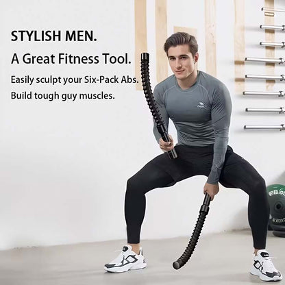 Ropeless Battle Ropes (2pcs) – Portable Cordless Weighted Workout Ropes with Steel Core & Non-Slip Handles for HIIT, Cardio