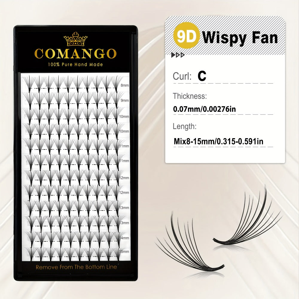 120-Fan Tray Premade Volume Lash Extensions 5D 7D 9D Wispy Faux Mink Eyelash Extensions C D Curl Mix 8-15mm