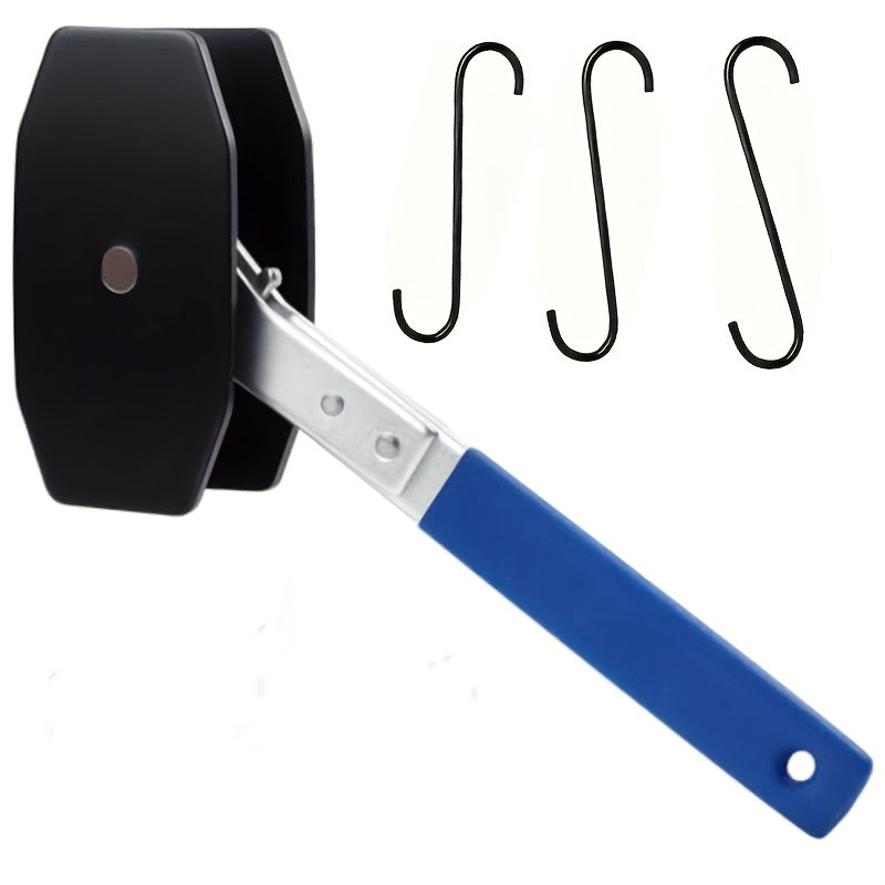 Blue-Handle Ratchet Brake Caliper Press with Removable Plate and Two Hook Bundle Options Pictured