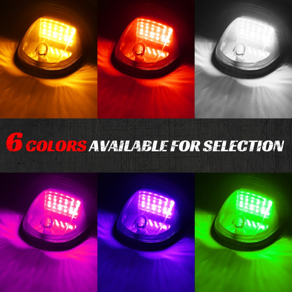 5pcs LED Cab Roof Marker Lights 16/24 LED 12V Super Bright UV-Resistant ABS Lens with Wiring Harness Kit for 2003-2018 Pickup Trucks 1500