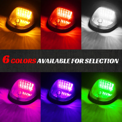 5pcs LED Cab Roof Marker Lights 16/24 LED 12V Super Bright UV-Resistant ABS Lens with Wiring Harness Kit for 2003-2018 Pickup Trucks 1500
