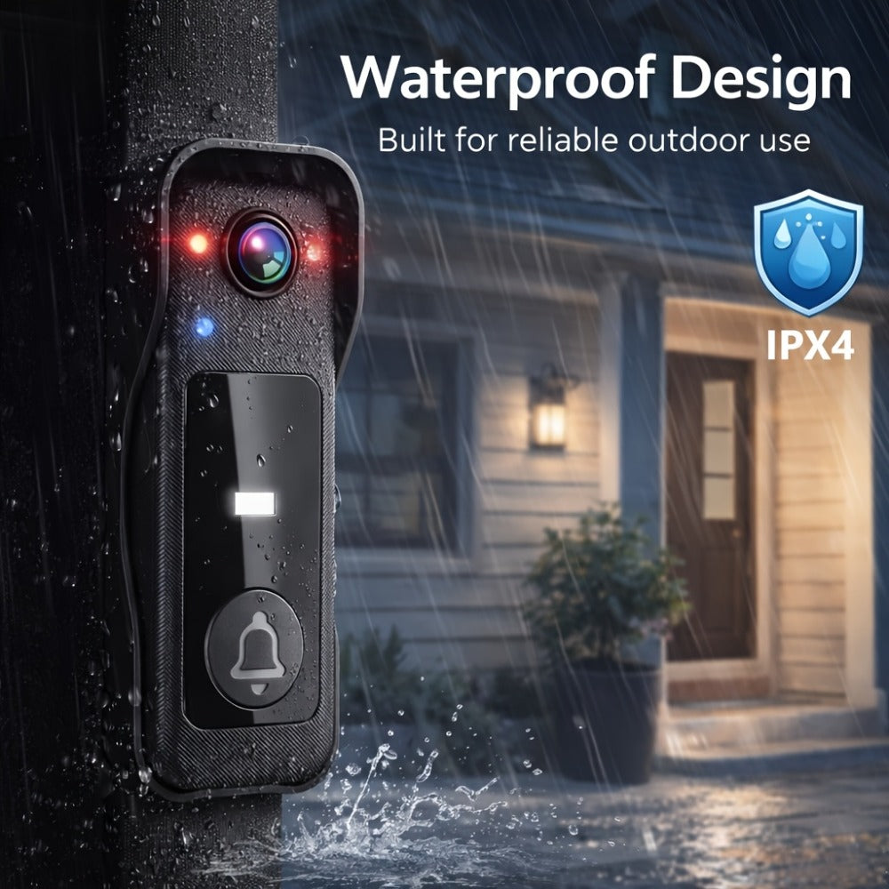 WiFi Video Doorbell with 4.3 Inch Indoor Monitor, Night Vision Two-Way Audio Rechargeable Battery