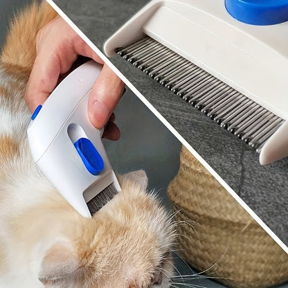 Pet Brush 2-in-1 Deshedding & Grooming Comb for Dogs & Cats – Gentle Hair Removal with Durable Stainless Steel Teeth