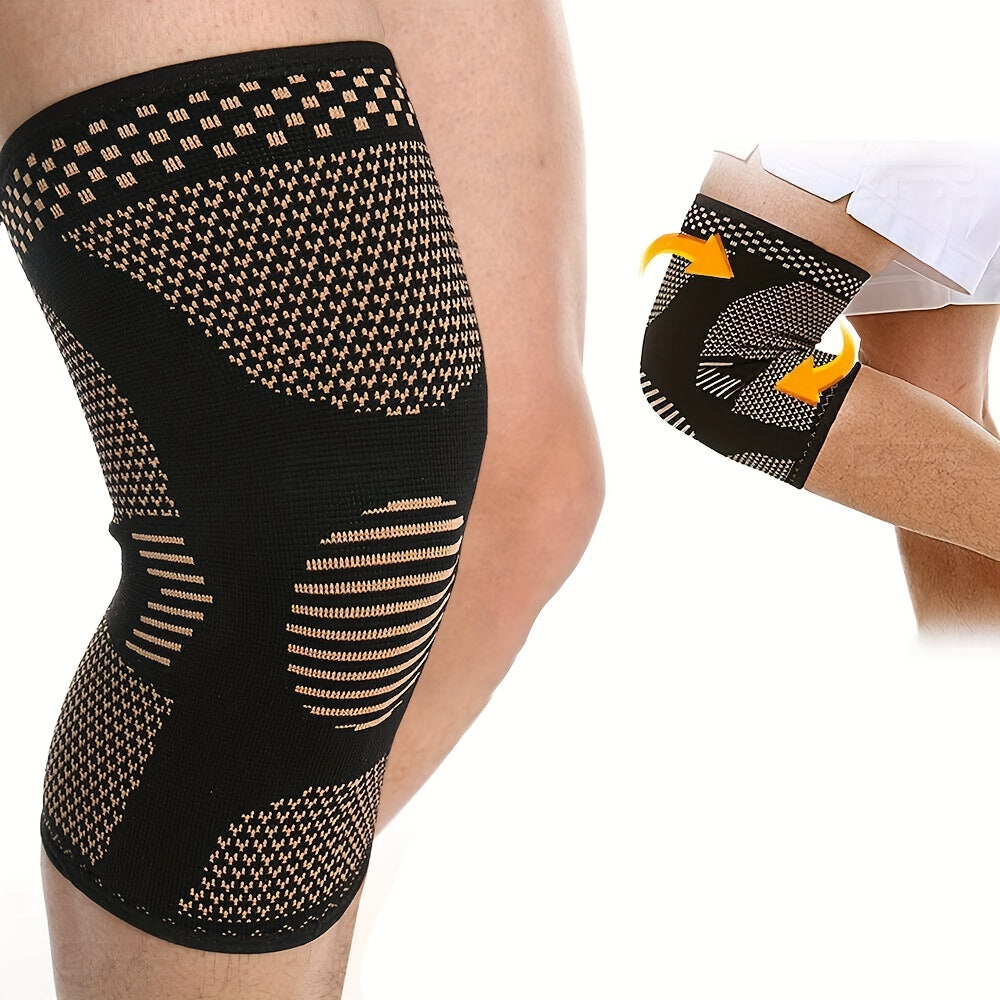 Knee Brace with Patella Gel Pad & Side Stabilizers – Open Patella Support for Running, Cycling, Tennis, Volleyball & Outdoor Sports | Men