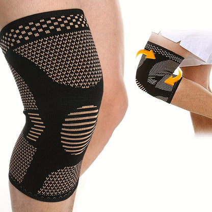 Knee Brace with Patella Gel Pad & Side Stabilizers – Open Patella Support for Running, Cycling, Tennis, Volleyball & Outdoor Sports | Men