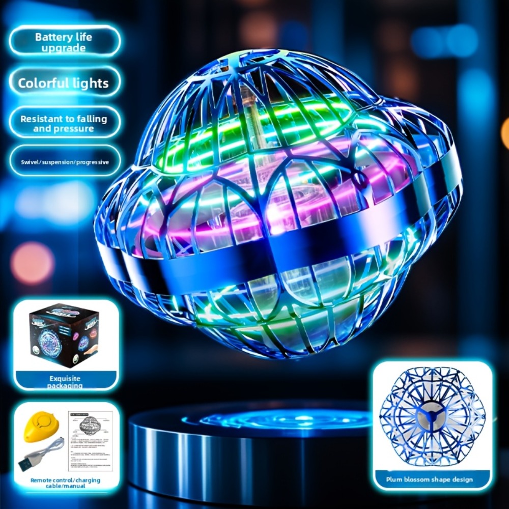 UFO Flying Ball Toy Smart Sensor Hovering Drone Hexagonal Spinning Saucer with the Listed Color, Size or Set Options for Everyday Use