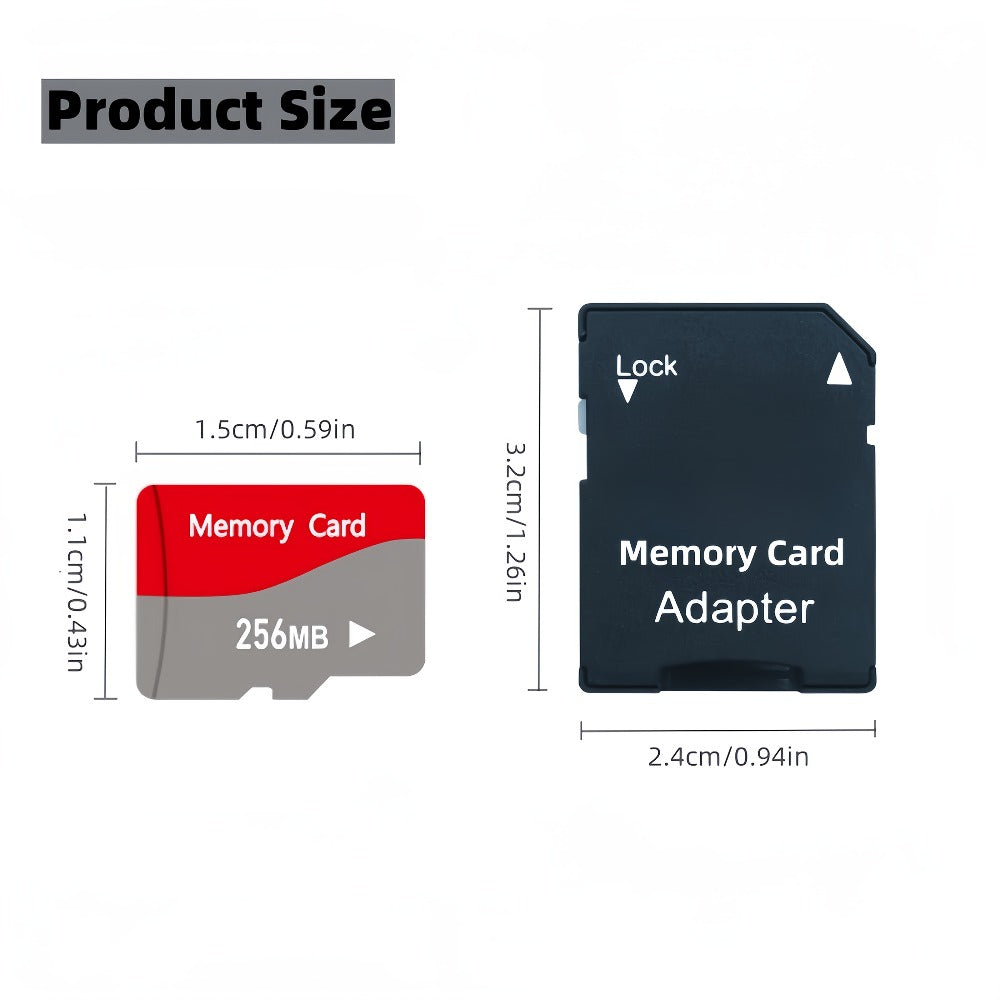 MicroSD Memory Card 3-Pack in 128MB, 256MB or 512MB Capacity Options with Full-Size SD Adapters