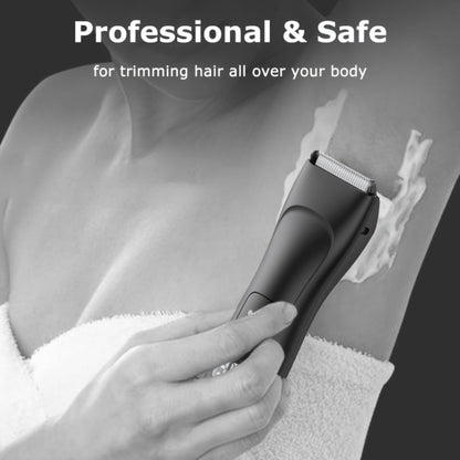 Groin Trimmer Men IPX7 Waterproof Ceramic Blade Electric Body Shaver – LCD Battery Display & Replaceable Head