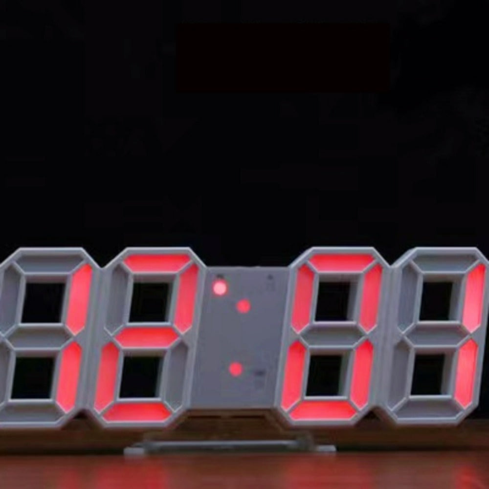 3D LED Digital Alarm Clock Colorful Night Light Home Decor Bedroom Desk Clock USB Powered for Entryways, Bedrooms and Living Spaces