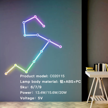 Modular LED Atmosphere Light 9pcs Starry Sky RGB, Freely Splicing, Music Sync, App & Voice Control