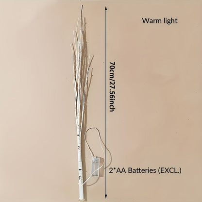 Birch Branch Lights Set of 2, Artificial Luminous Birch Tree Branches with Green Leaves & LED Fairy Lights