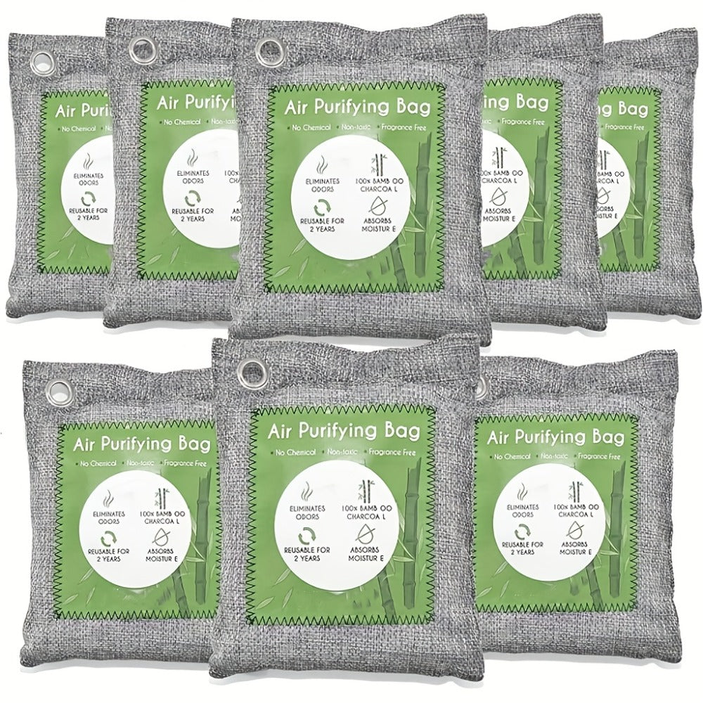Bamboo Charcoal Air Purifying Bags Odor Absorber & Moisture Absorber Natural Activated for Entryways, Bedrooms and Living Spaces