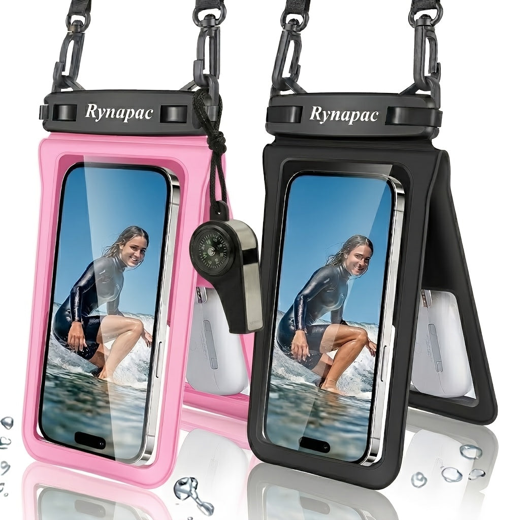 RYNAPC 2-Pack Phone Pouch with Lanyard IPX8 Dry Bag for iPhone 16 15 14 Pro Max 6.7 Inch for Camping, Travel and Outdoor Use