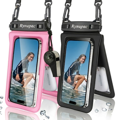 RYNAPC 2-Pack Phone Pouch with Lanyard IPX8 Dry Bag for iPhone 16 15 14 Pro Max 6.7 Inch for Camping, Travel and Outdoor Use