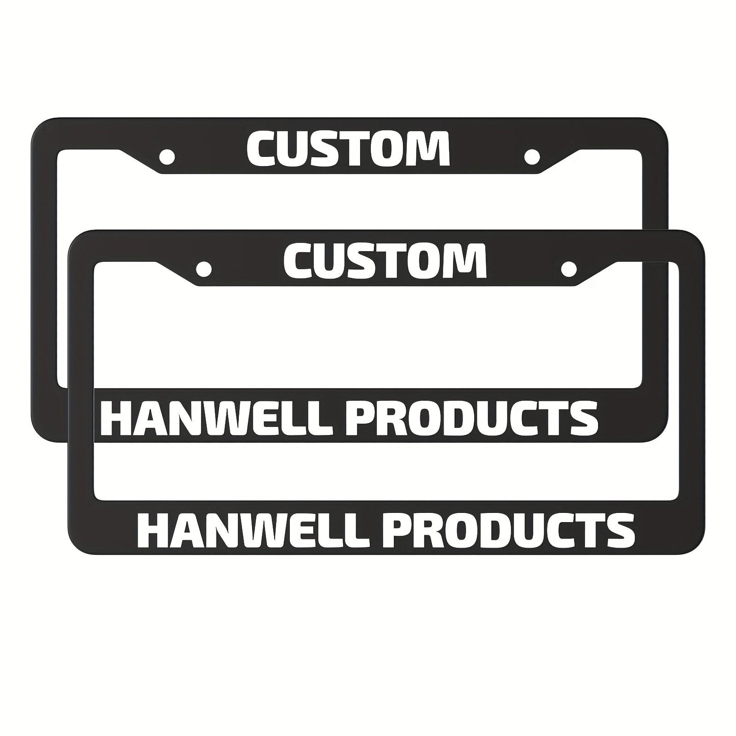 Custom License Plate Frame – 6 Font Styles, Heavy-Duty Weather-Resistant Car Tag Holder, Personalized Front & Rear License Plate Border