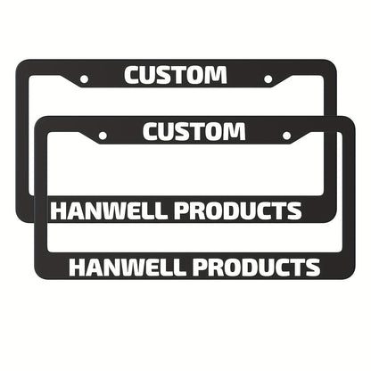 Custom License Plate Frame – 6 Font Styles, Heavy-Duty Weather-Resistant Car Tag Holder, Personalized Front & Rear License Plate Border