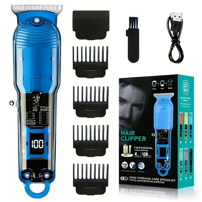 Cordless Hair Clipper for Men – USB Rechargeable Electric Trimmer with Guide Comb, Self Haircut Kit for Home Barbershop Fade