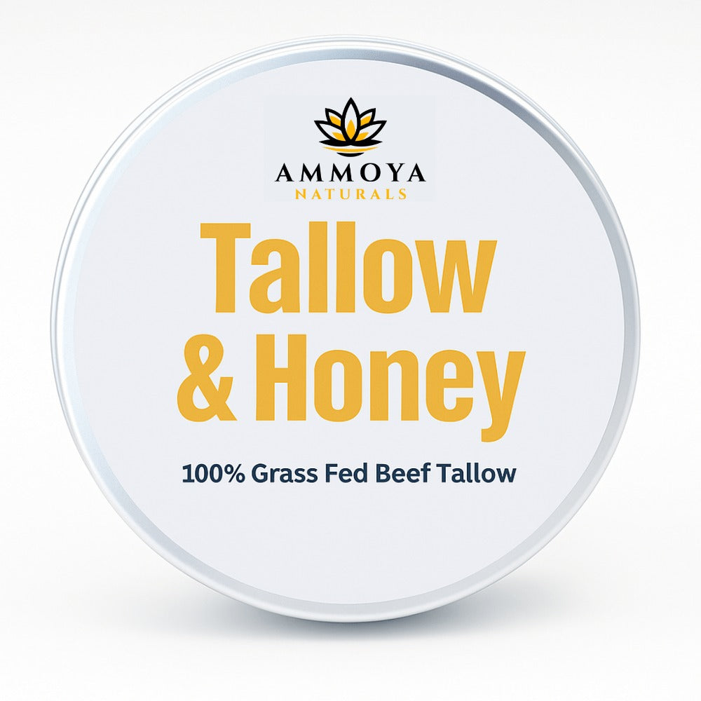 Tallow Balm Grass-Fed Natural Moisturizer for Dry Skin – Deep Hydrating Handcrafted Body Balm 3 Scents Chamomile Rose Honey Frankincense