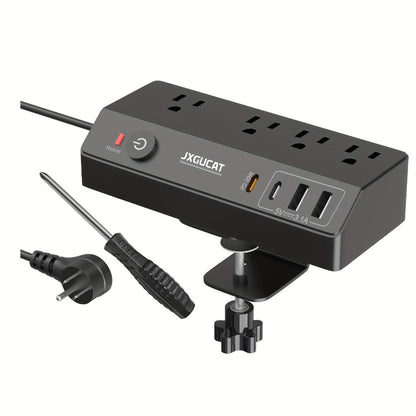 Desk Clamp Power Strip with USB-C PD 20W Fast Charging - 4 AC Outlets 4 USB Ports Surge Protector for an Everyday Personal Care Routine