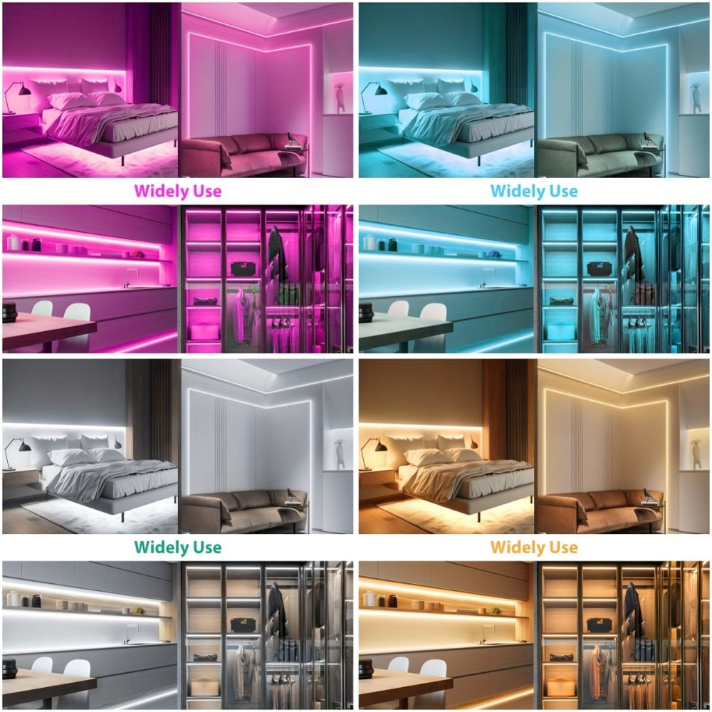 Neon LED Strip Lights 10m 32.8ft with Power Adapter, 24V Flexible Neon Light Strip in White, White