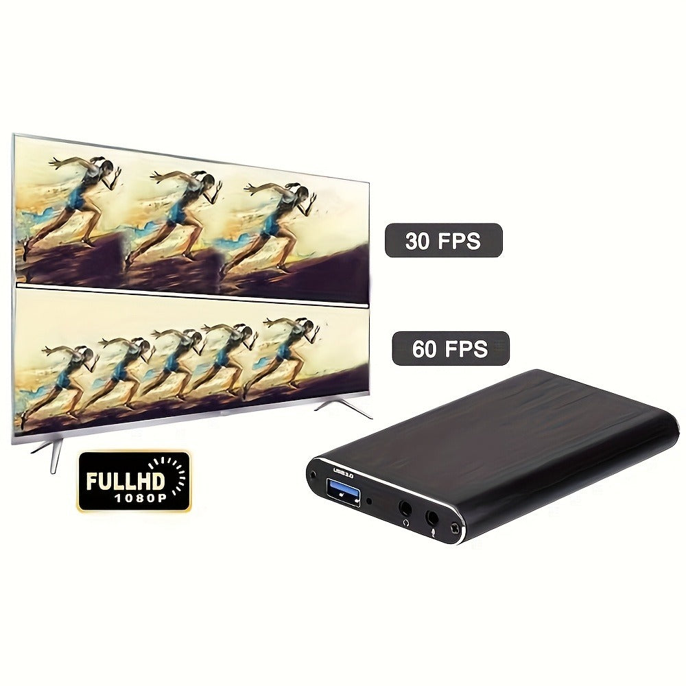 4K USB 3.0 Video Capture Card - 1080P 60fps HD Recorder, 4K UHD 60Hz Input, Compatible with OBS Live Game Streaming
