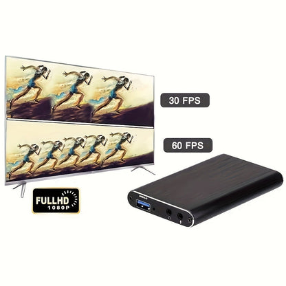 4K USB 3.0 Video Capture Card - 1080P 60fps HD Recorder, 4K UHD 60Hz Input, Compatible with OBS Live Game Streaming