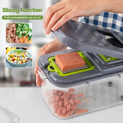 Vegetable Chopper Multifunctional Food Slicer Dicer Cutter 8 Blades Kitchen Tool Set for Bath Time, Home Spa and Personal Care