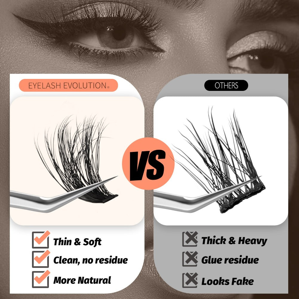 D-Curl Lash Extensions Tray with 272 Pre-Grouped 100D Thick Clusters in Mixed 8-16mm Lengths