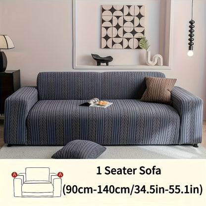 Sofa Cover Zigzag-Texture Fitted Slipcover for 1, 2, 3 or 4-Seater Sofas in Four Neutral Colors