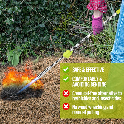 Propane Weed Torch, Flame Weeder Ice Melter Outdoor Roof Driveway for Garden, Patio and Yard Use