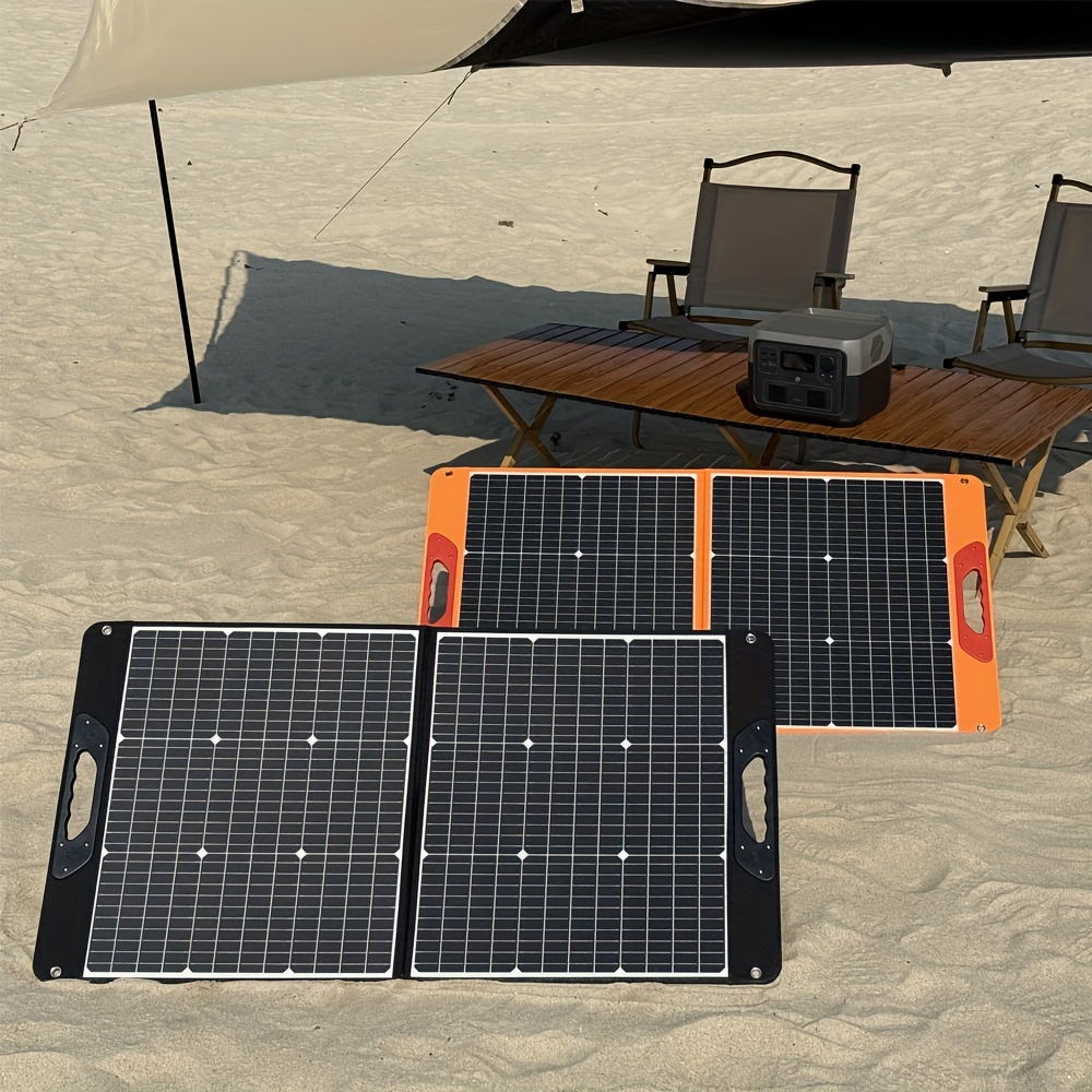 Foldable Solar Panel 200W 23.5% High Efficiency 20V Portable with 2 Brackets Solar Cable for Camping RV for Garden, Patio and Yard Use