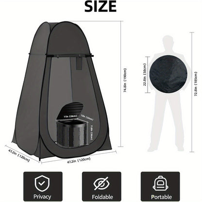 Pop-Up Privacy Tent with Portable Camping Toilet for Adults, Foldable Outdoor Shower Changing Potty Tent Kit with 12 Toilet Bags