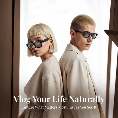 Smart Glasses Camera and Camera-Free Eyewear with Photochromic, Transparent and Black Lens Options