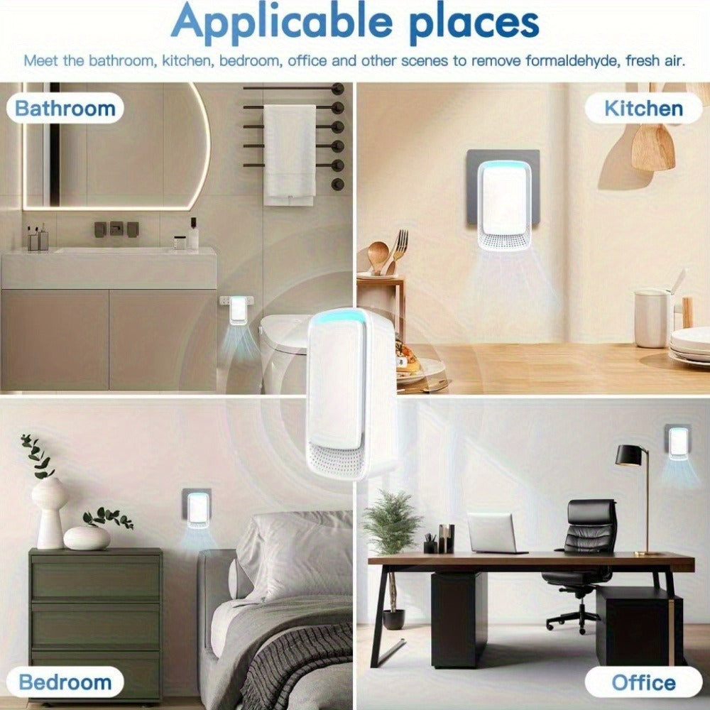 Plug-In Air Purifier Ionic, Filterless & Silent Odor Neutralizer for Home, Pets, Office & Gym, Compact 24/7 Fresh Air
