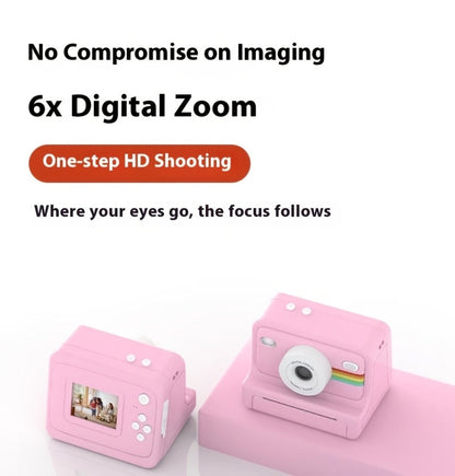 Instant Print Digital Camera with 1-Second Photo Printing, 1080P HD Screen, Selfie & Video Camera