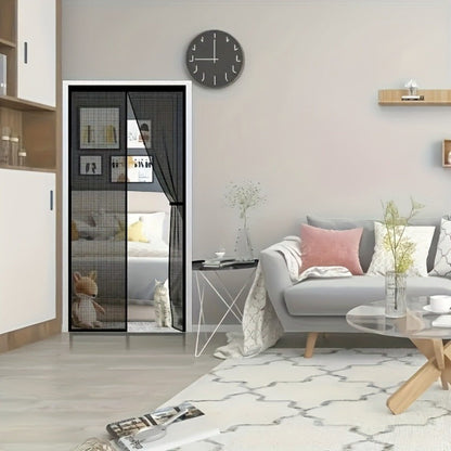 Magnetic Screen Door with Heavy Duty Metal Frame – Self-Closing Mesh Door Curtain, Insect-Proof Bug Screen with Frame Shackle