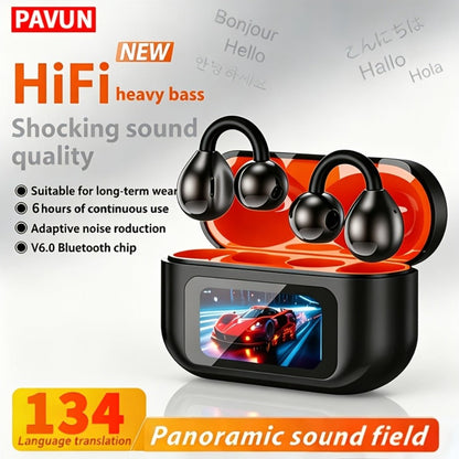 PAVUN AI Translation Headphones with HD LCD Screen, 150+ Languages Bluetooth 6.0 Wireless 8H Battery
