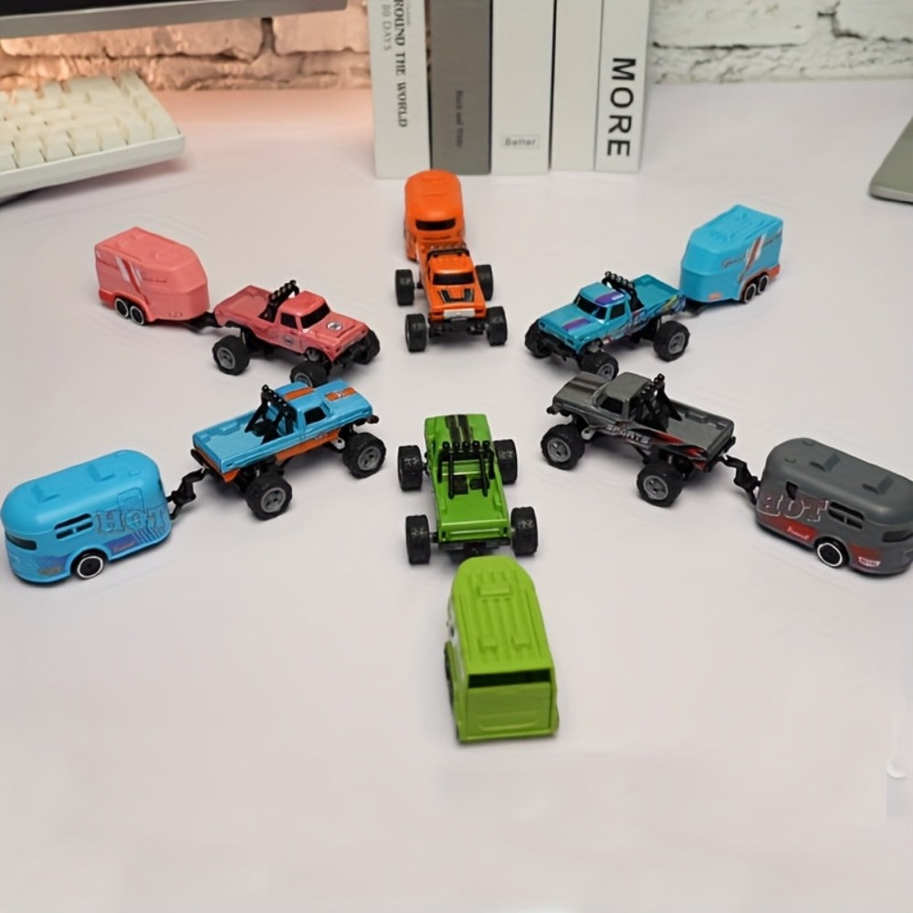 Mini Remote Control Pickup Truck with Detachable Trailer, Five Color Options and Spring Suspension