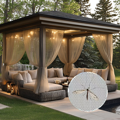 Outdoor Curtains | Sheer Mesh Rod Pocket Patio Gazebo Porch Wedding