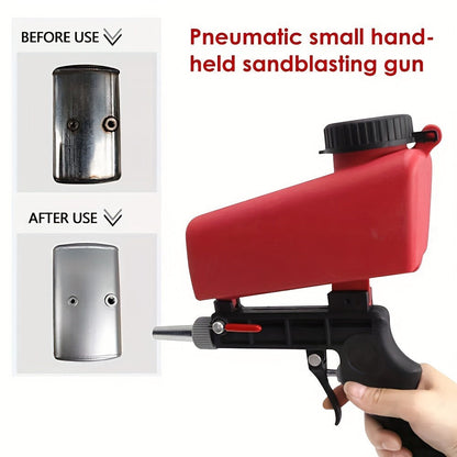 Sandblasting Gun Pneumatic 90 PSI Adjustable, Portable Gravity Air Sand Blaster for Rust Removal