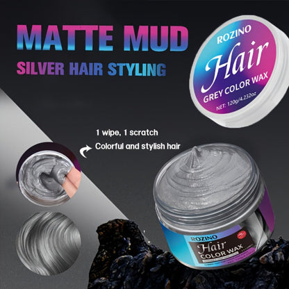 ROZINO Grey Hair Color Wax 3-in-1 Color Style & Fix – Vitamins & Protein Formula, Hides Grey Instantly, Natural Volume, Easy Wash