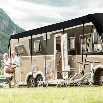 RV Cover Waterproof Heavy Duty Oxford Fabric Sunshade Anti-Falling Leaves Foldable Motorhome Caravan Trailer Protection Cover Multiple Sizes