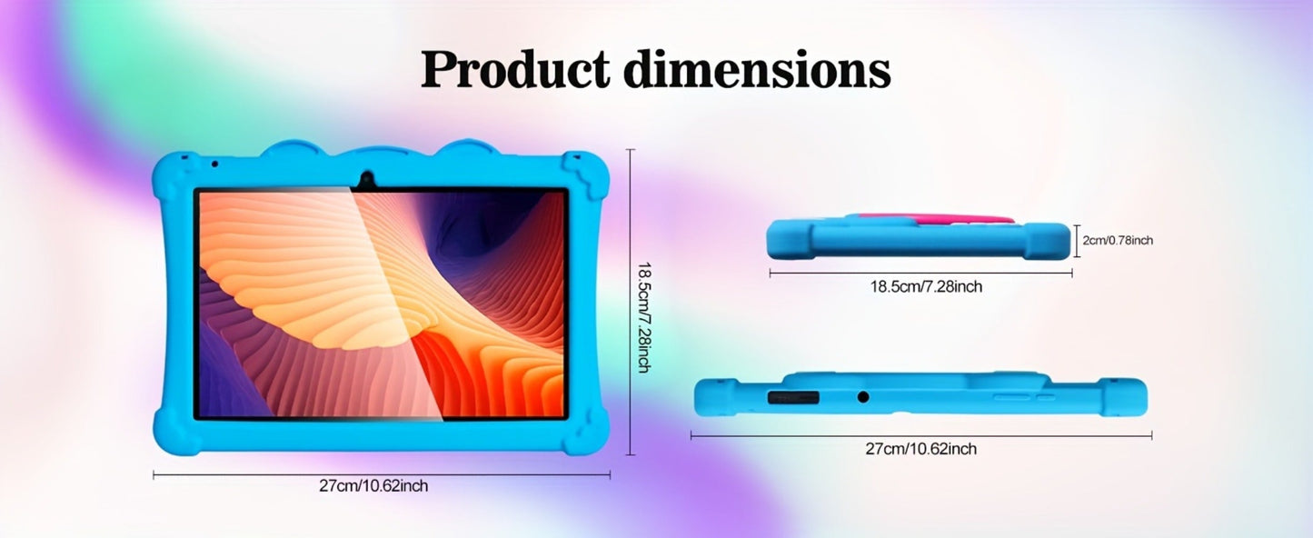 Kids Tablet 10 Inch with Android 13, 3GB RAM, 32GB Built-In Storage, Dual-Band WiFi and Protective Case