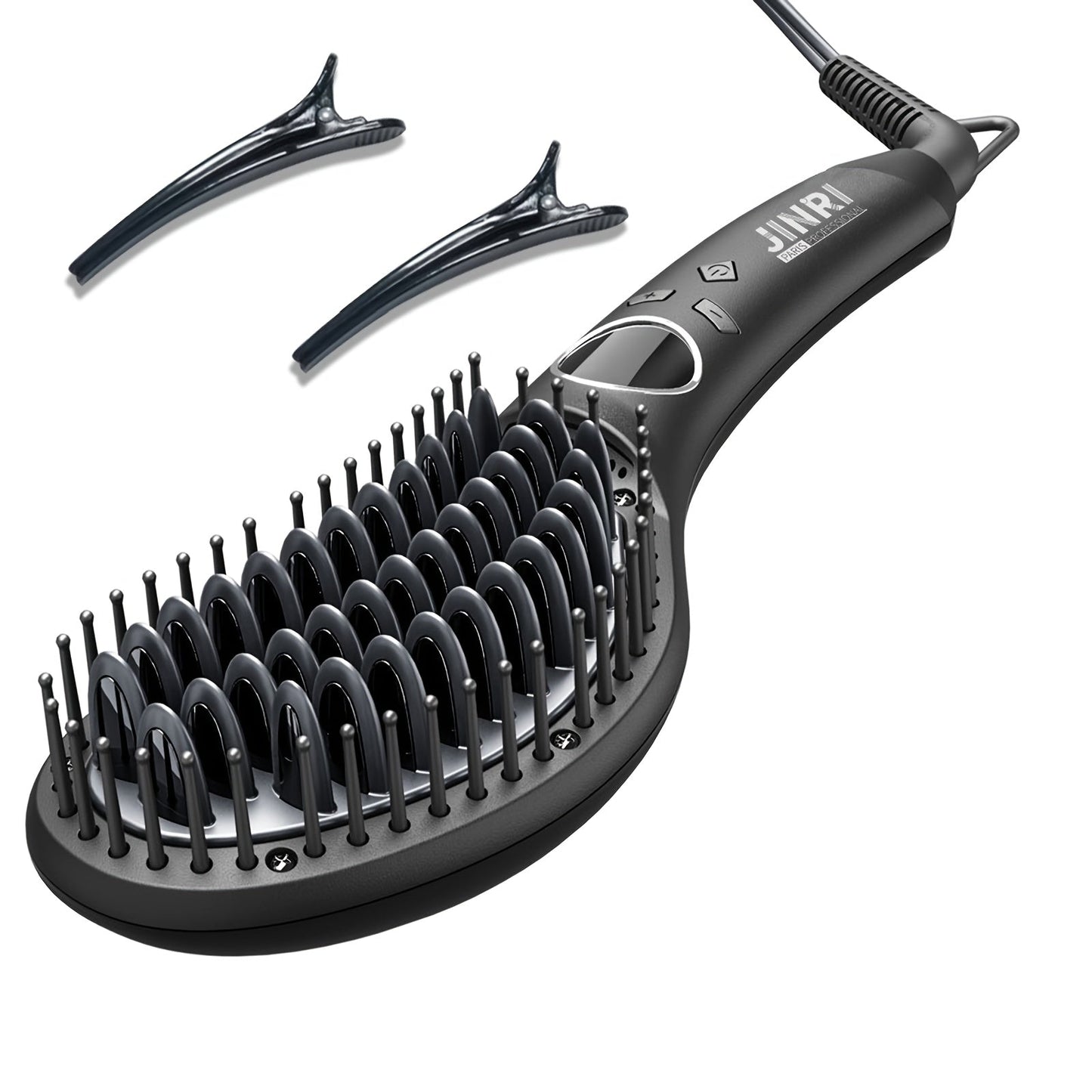 Ceramic Hair Straightener Brush 30 Sec Fast Heat Anti-Scald Straightening Comb Soft Touch, for Home, Travel and Salon Hair Styling