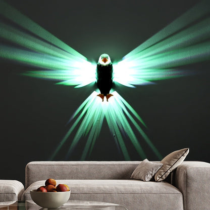Eagle LED Wall Lamp, Colorful Ambient Night Light with Motion Sensor, Rechargeable Battery