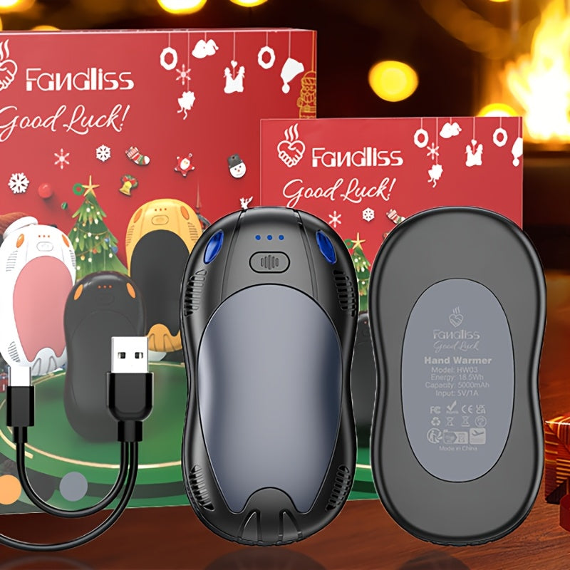 Magnetic Hand Warmer 2-in-1 Double Sided Heating – 3-Speed Temperature Control, Portable Pocket Heater for Skiing, Camping