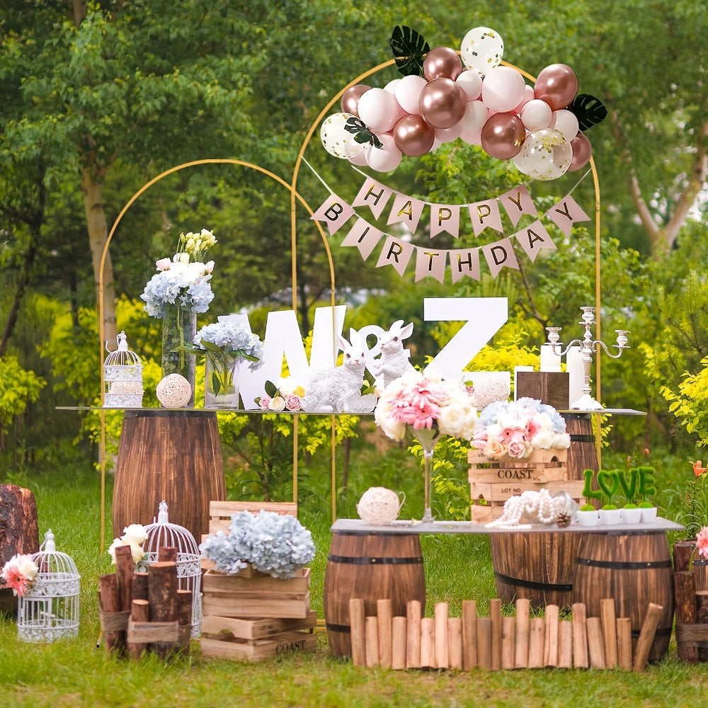 Golden Metal Wedding Arch Backdrop Stand Set of 2 (7.2FT & 6FT), Balloon Arch Frame for Wedding Ceremony